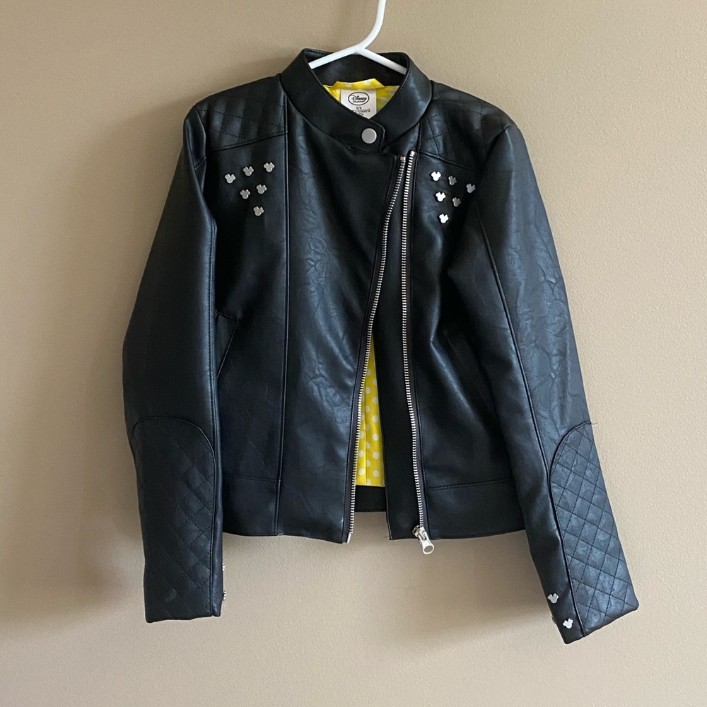 Girls Faux Leather Disney Jacket